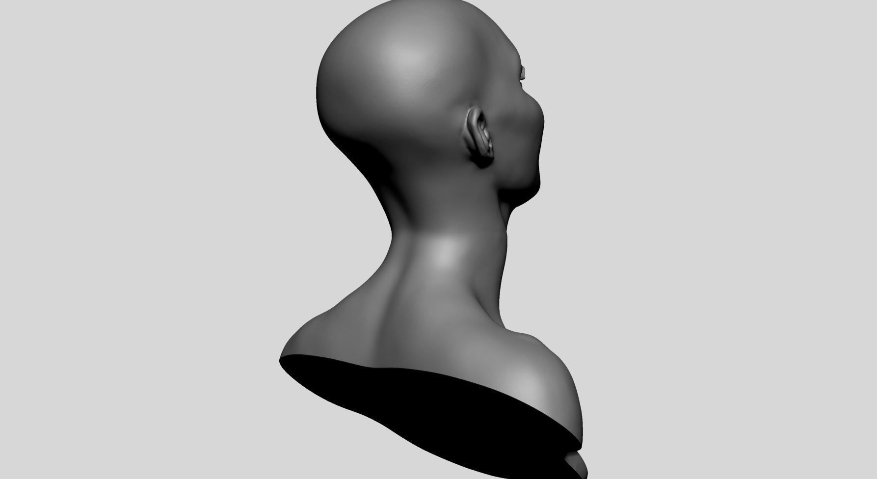 Female Head Printable 3D print model_3
