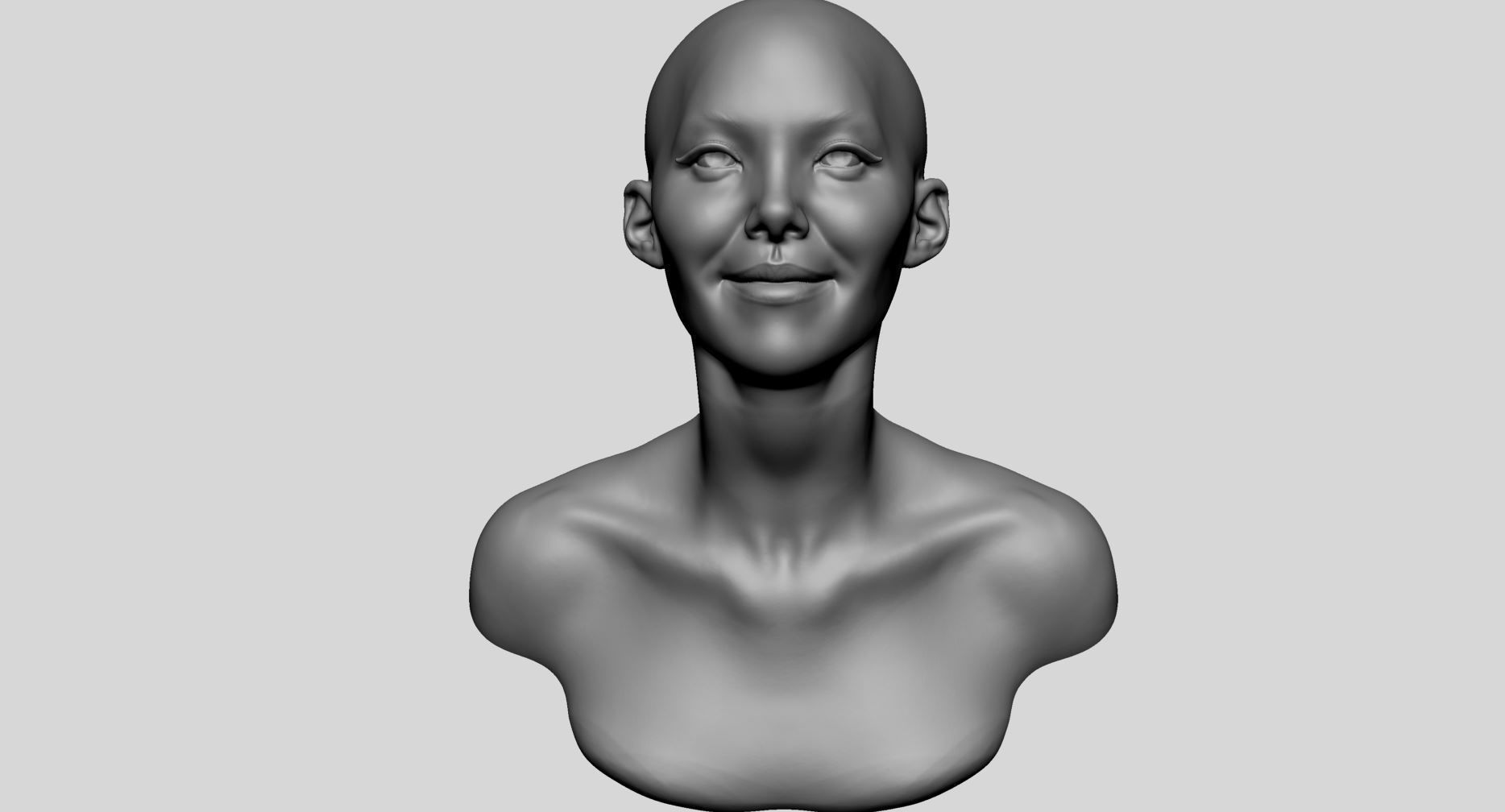 Female Head Printable 3D print model_7