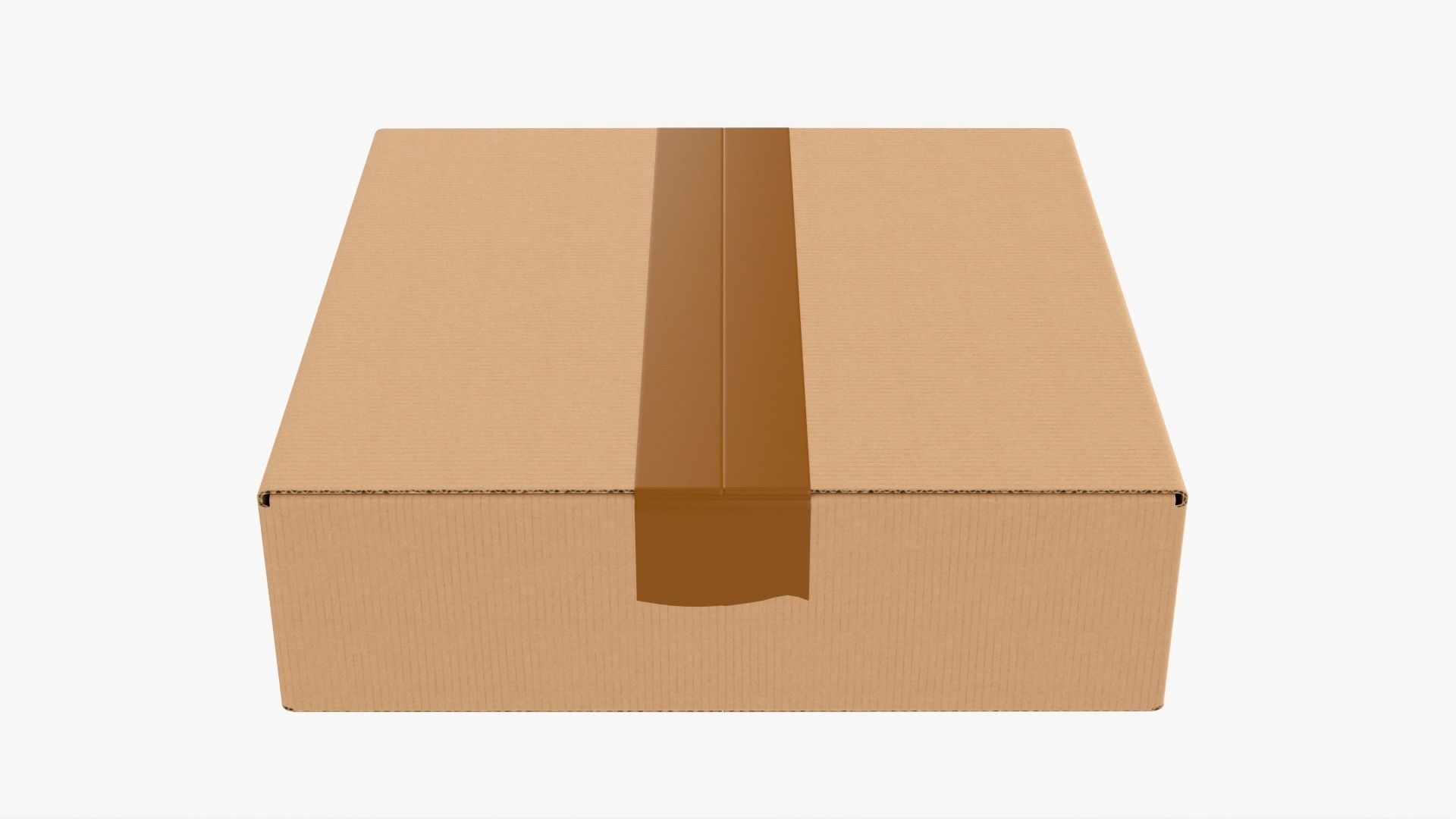 Box sealed with packing tape mockup 05 3D model_1