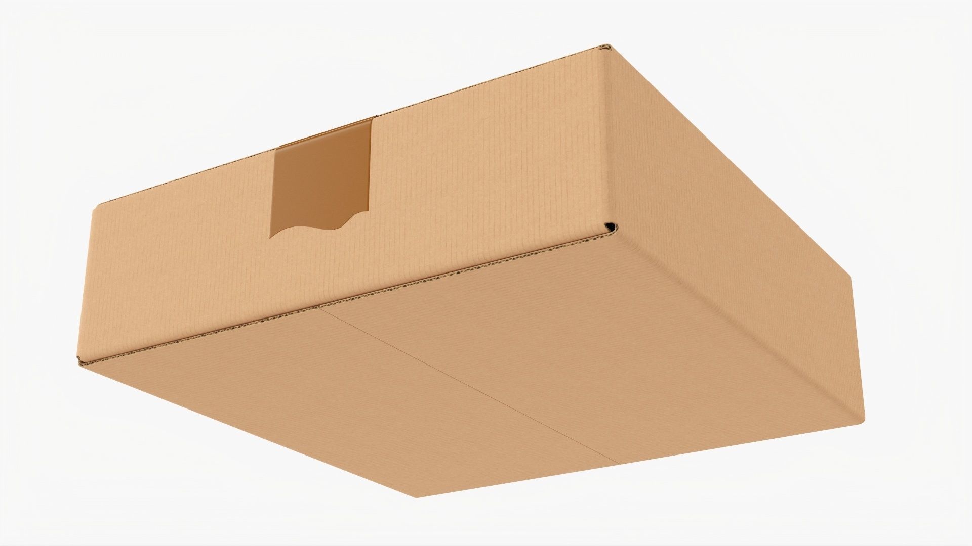 Box sealed with packing tape mockup 05 3D model_2