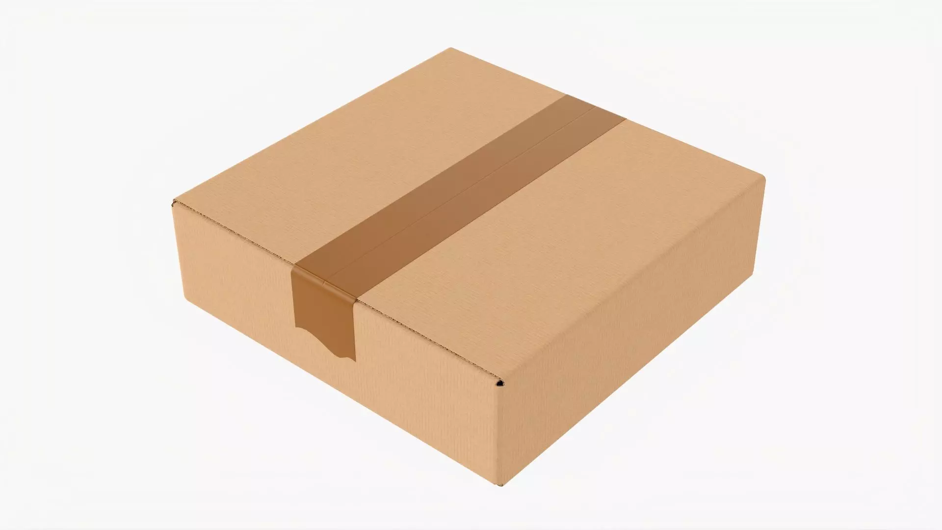 Box sealed with packing tape mockup 05 3D model_0