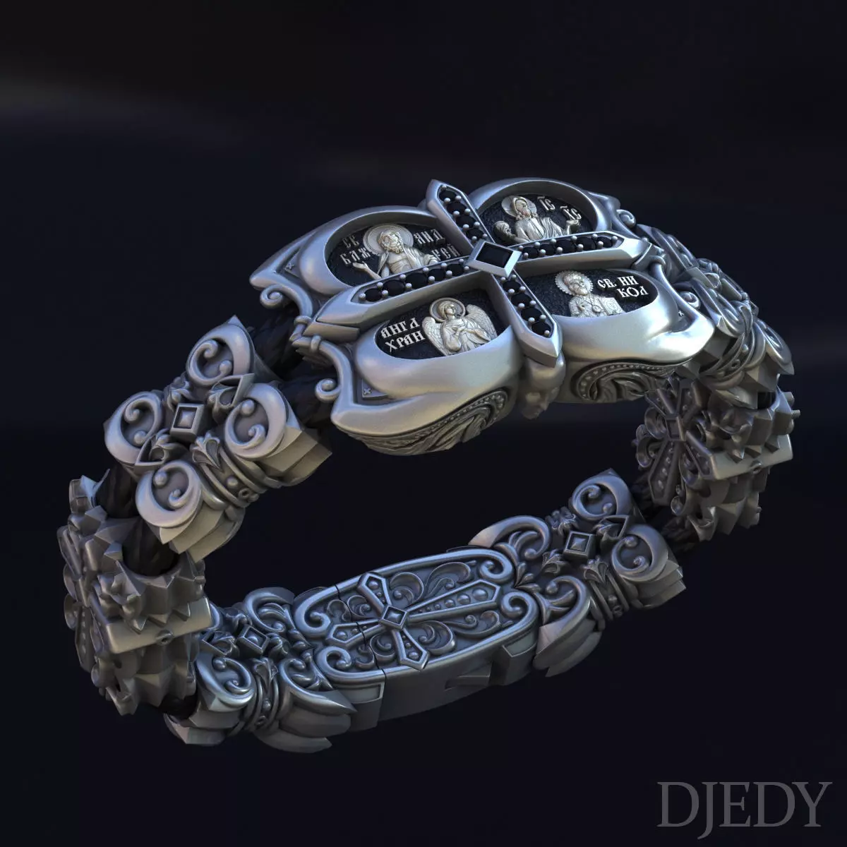 Complicated bracelet 3D print model_0
