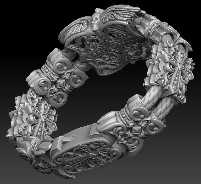 Complicated bracelet 3D print model_1