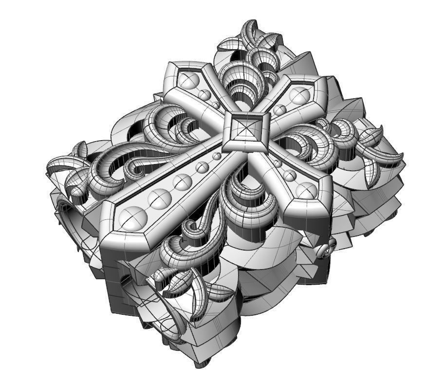 Complicated bracelet 3D print model_3