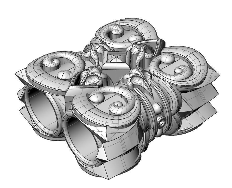 Complicated bracelet 3D print model_2