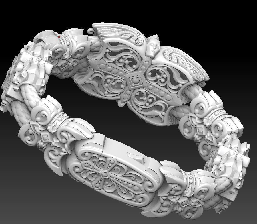 Complicated bracelet 3D print model_5