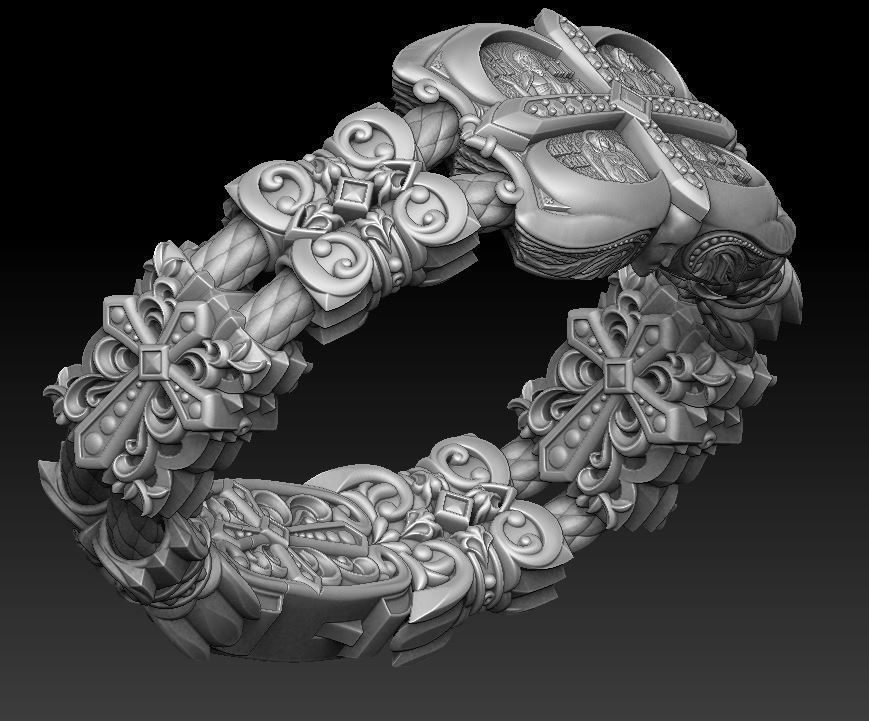 Complicated bracelet 3D print model_7