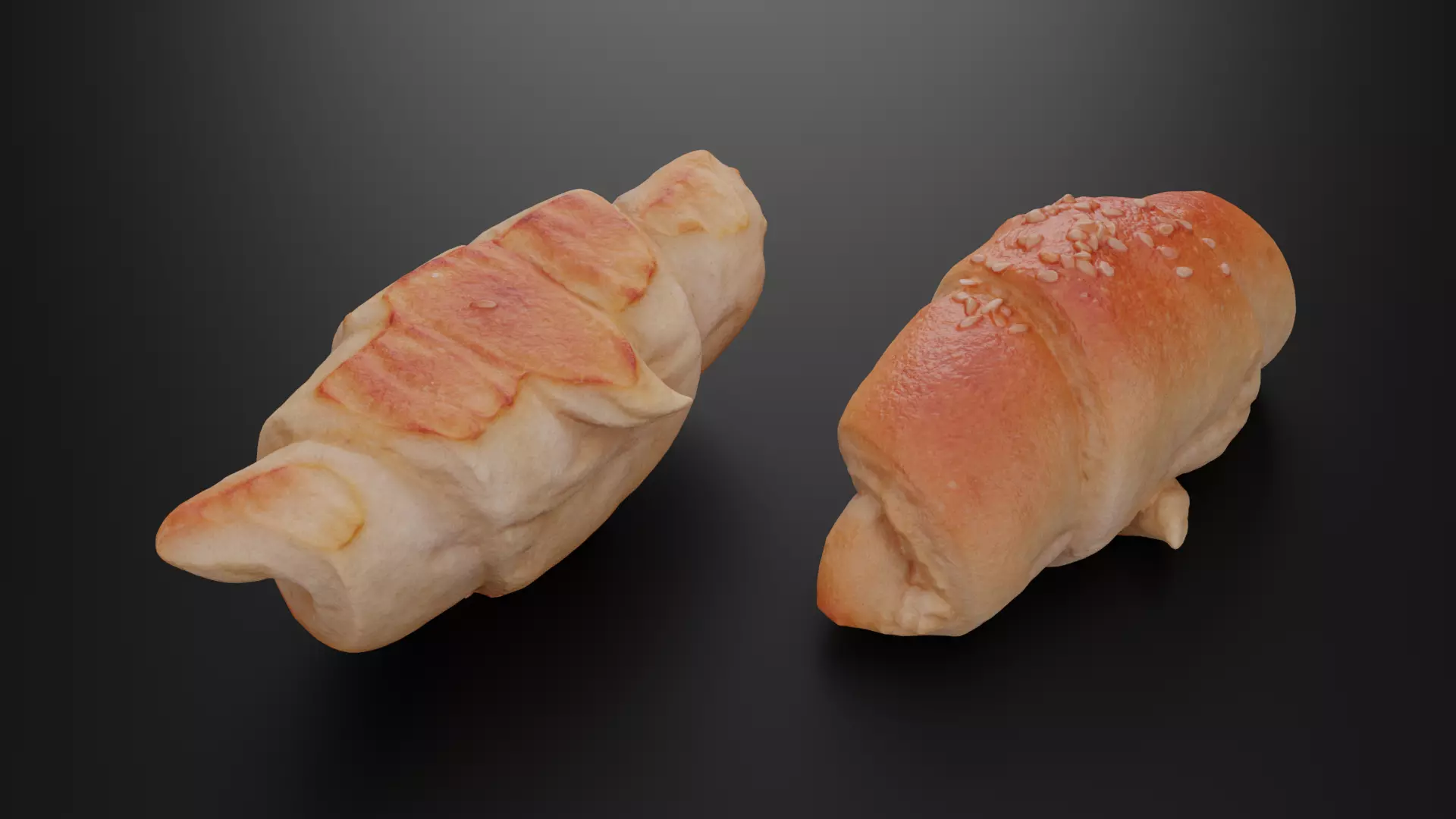 Baked roll Free 3D model_0