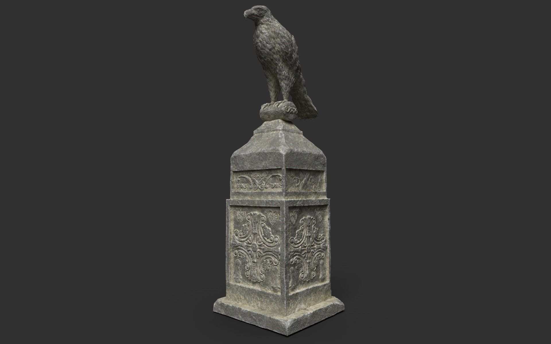 Eagle Statue 3 Low-poly 3D model_1