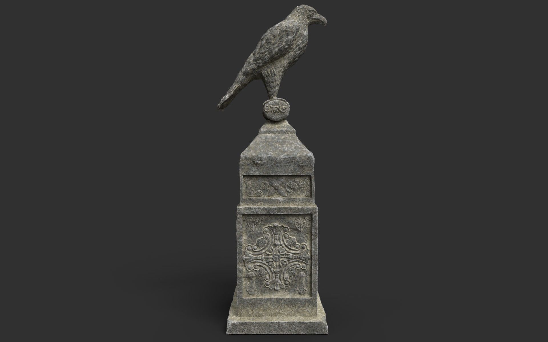 Eagle Statue 3 Low-poly 3D model_5