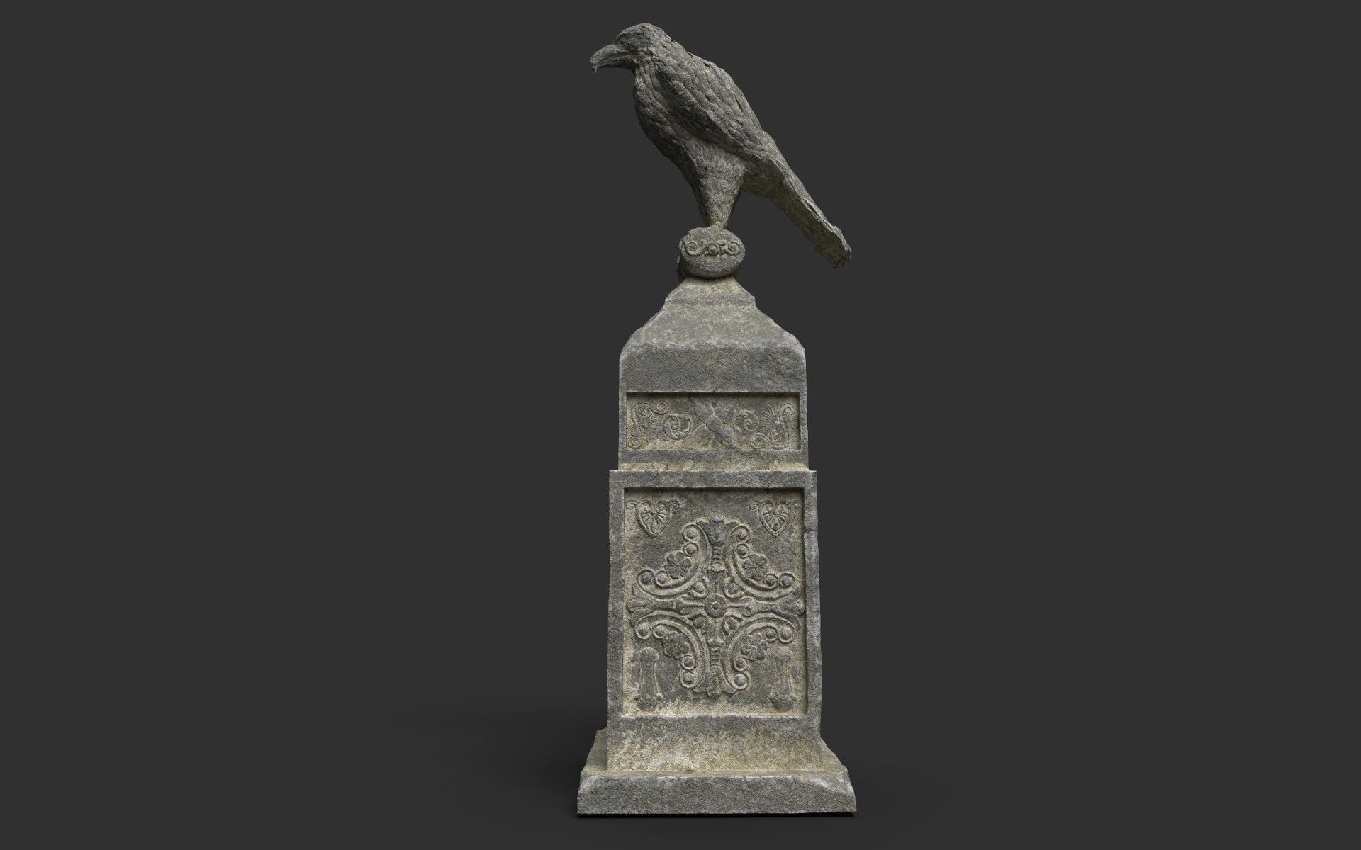 Eagle Statue 3 Low-poly 3D model_2