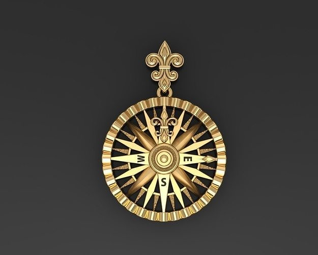 Wind rose pendant 3D print model