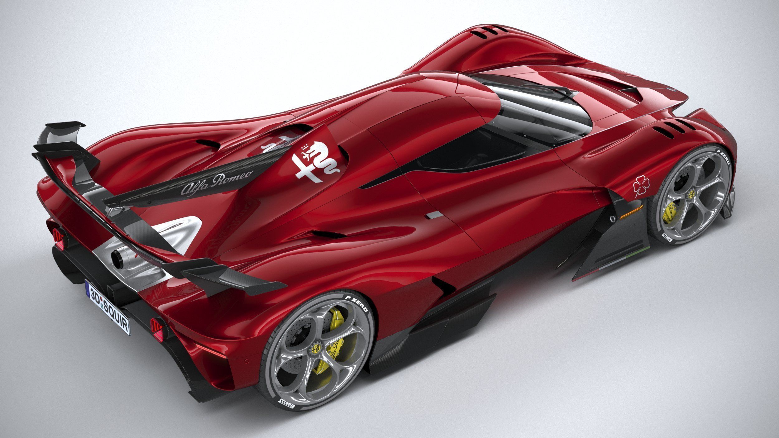 Alfa Romeo 8C-R Tazio 2020 LowPoly 3D model_10