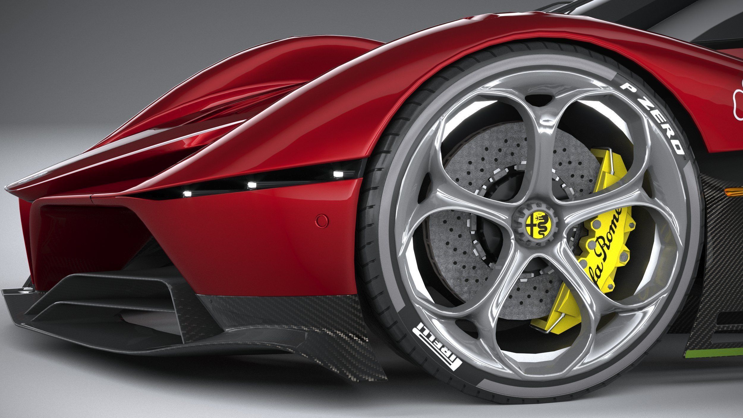 Alfa Romeo 8C-R Tazio 2020 LowPoly 3D model_3