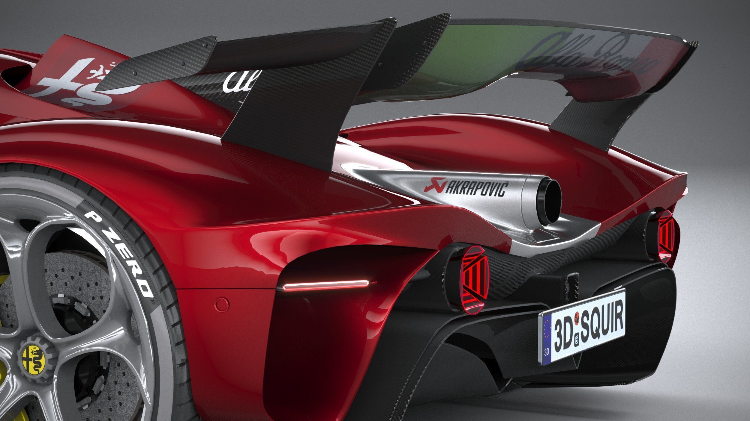 Alfa Romeo 8C-R Tazio 2020 LowPoly 3D model_6