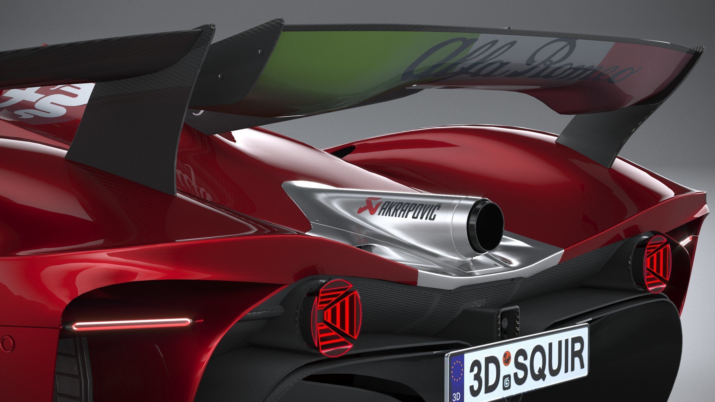 Alfa Romeo 8C-R Tazio 2020 LowPoly 3D model_15