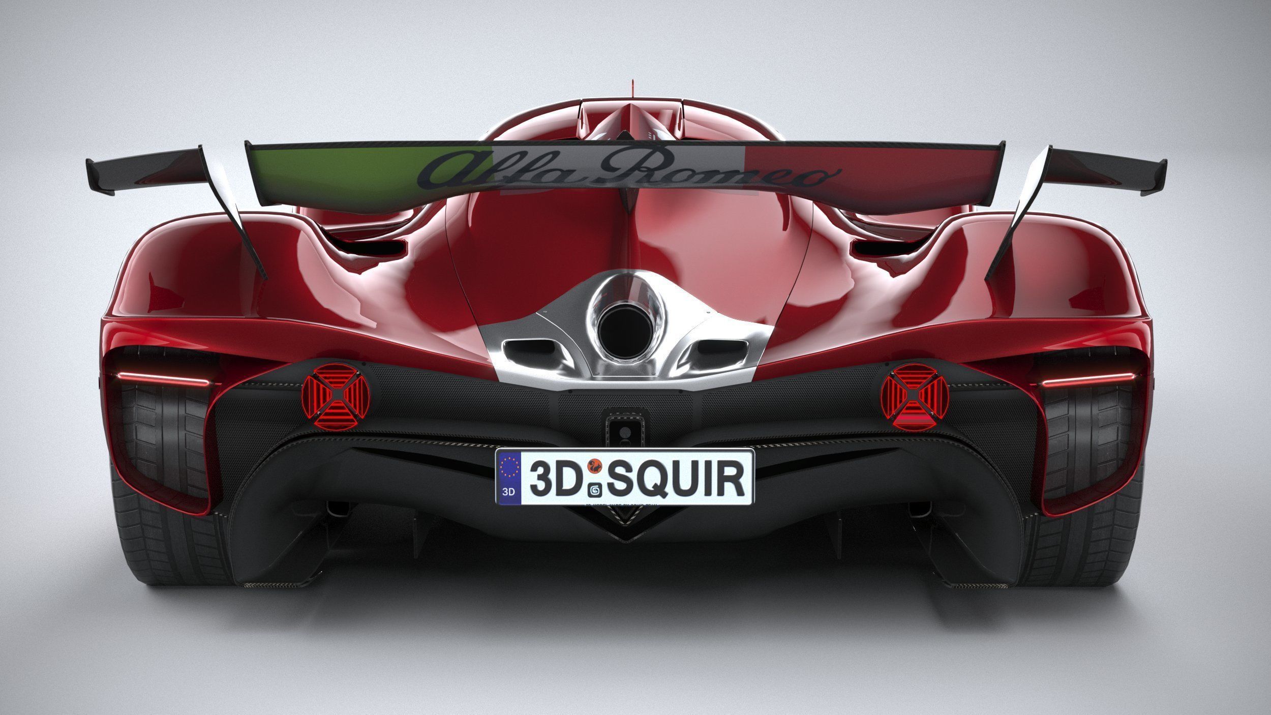 Alfa Romeo 8C-R Tazio 2020 LowPoly 3D model_4