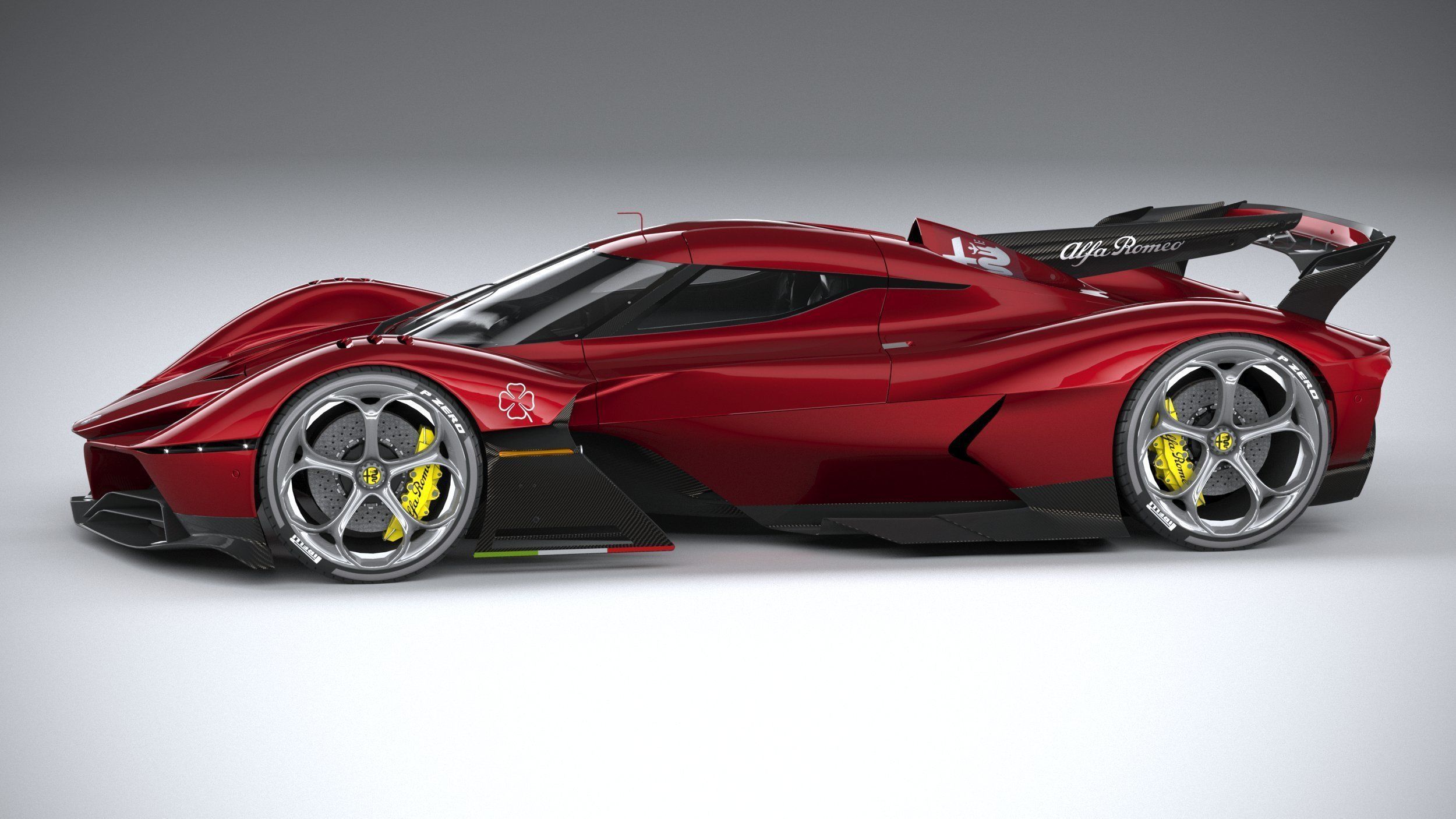 Alfa Romeo 8C-R Tazio 2020 LowPoly 3D model_8