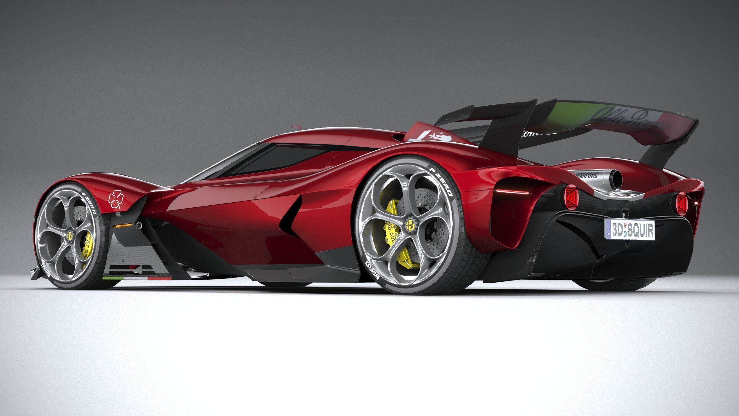 Alfa Romeo 8C-R Tazio 2020 LowPoly 3D model_5