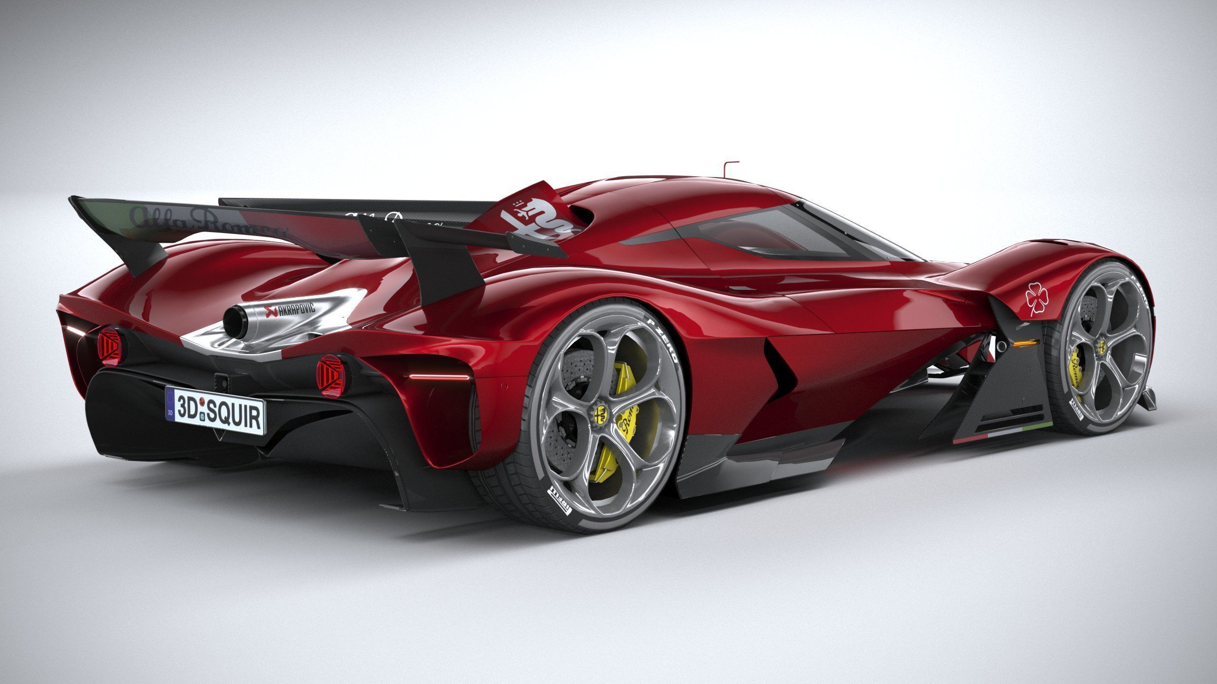 Alfa Romeo 8C-R Tazio 2020 LowPoly 3D model_17