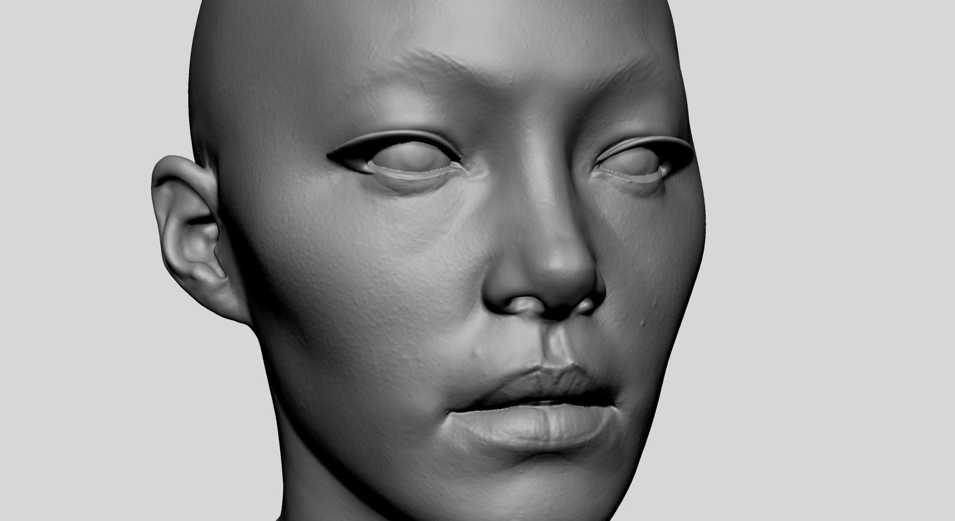 Female Head Printable v2 3D print model_9