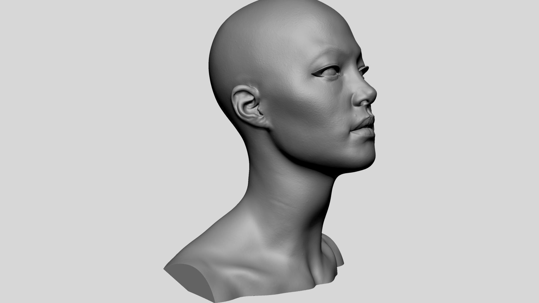 Female Head Printable v2 3D print model_1