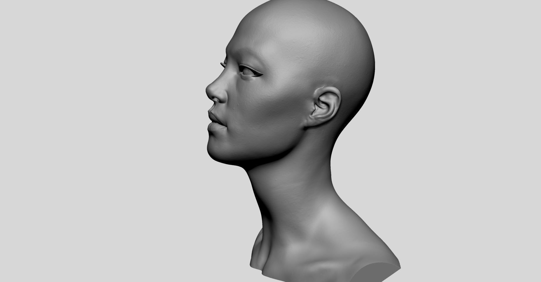 Female Head Printable v2 3D print model_6
