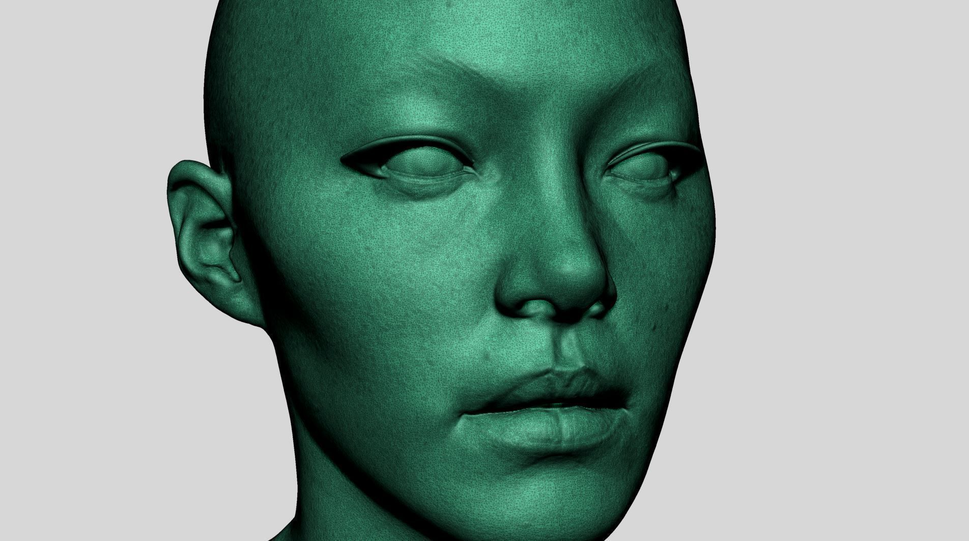 Female Head Printable v2 3D print model_10