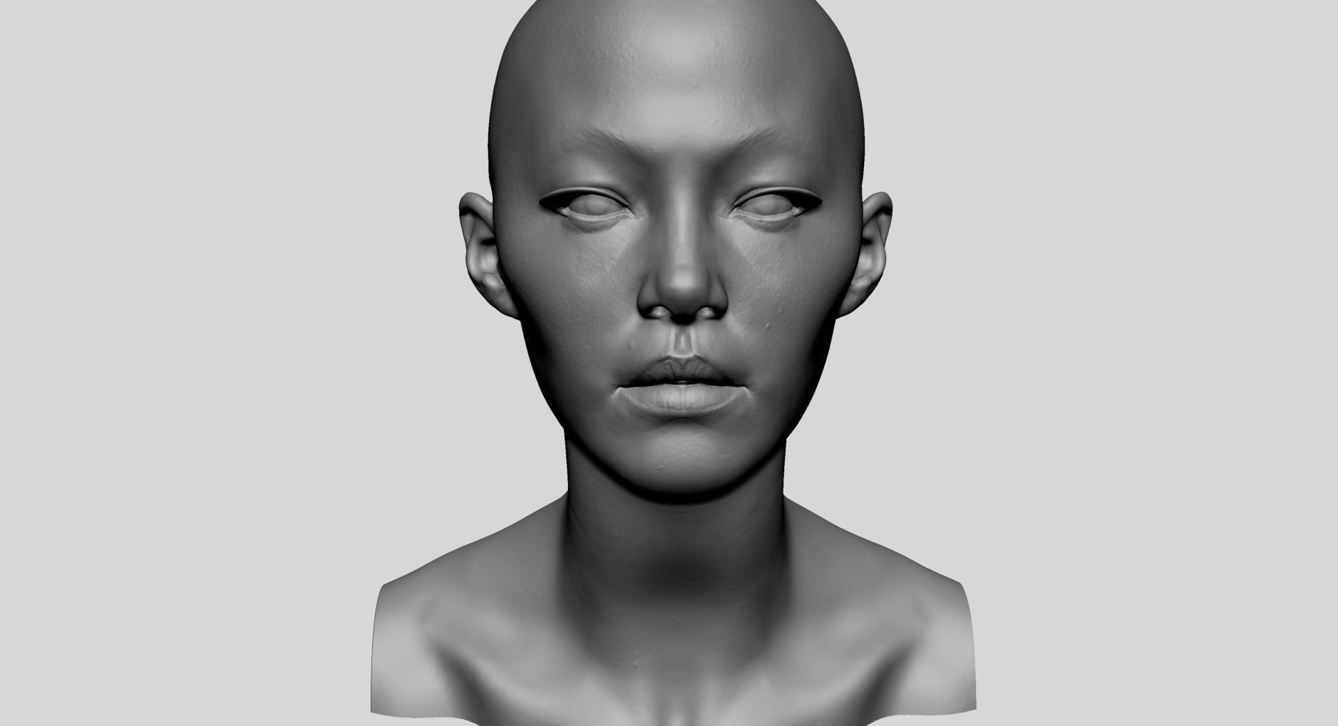 Female Head Printable v2 3D print model_8