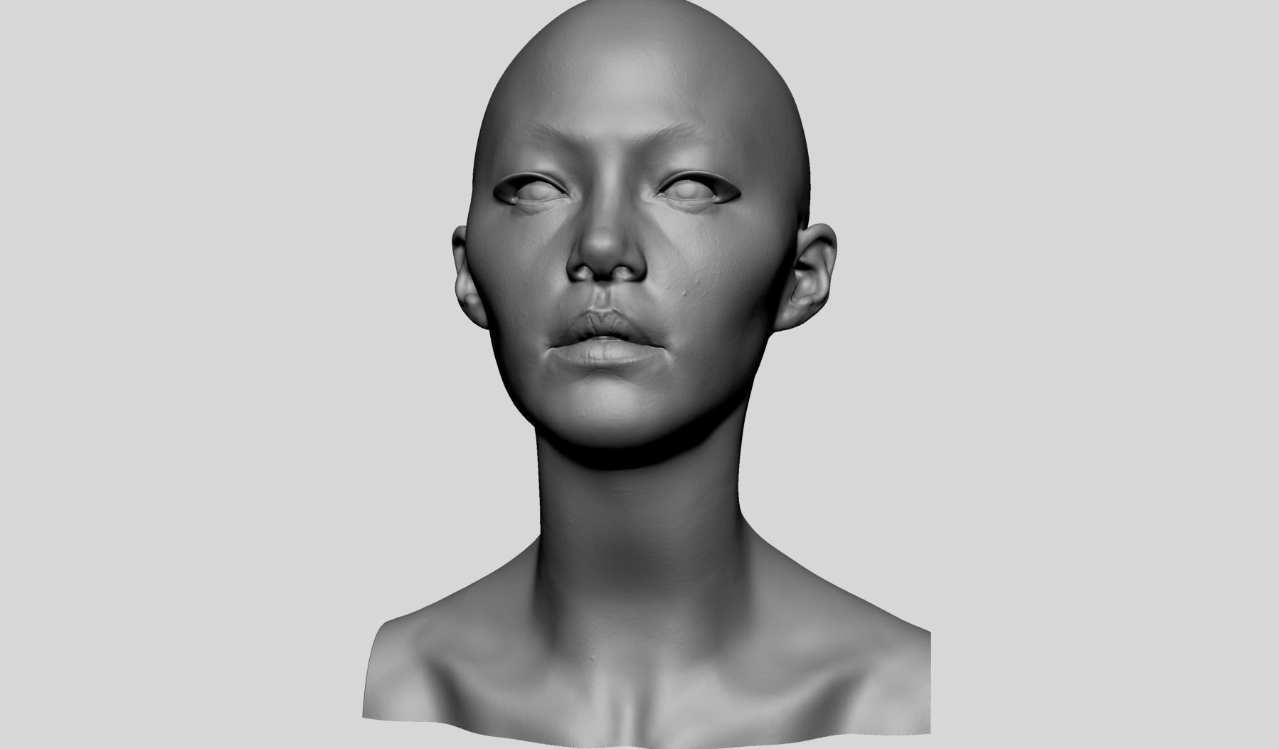 Female Head Printable v2 3D print model_7