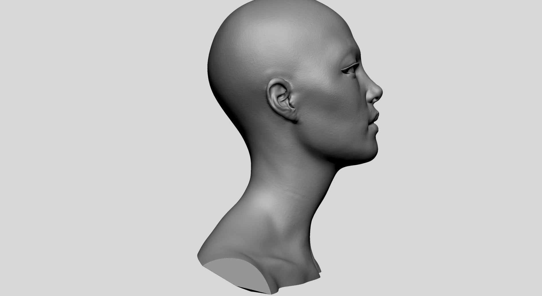 Female Head Printable v2 3D print model_2