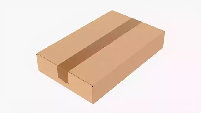 Box sealed with packing tape mockup 07 3D model