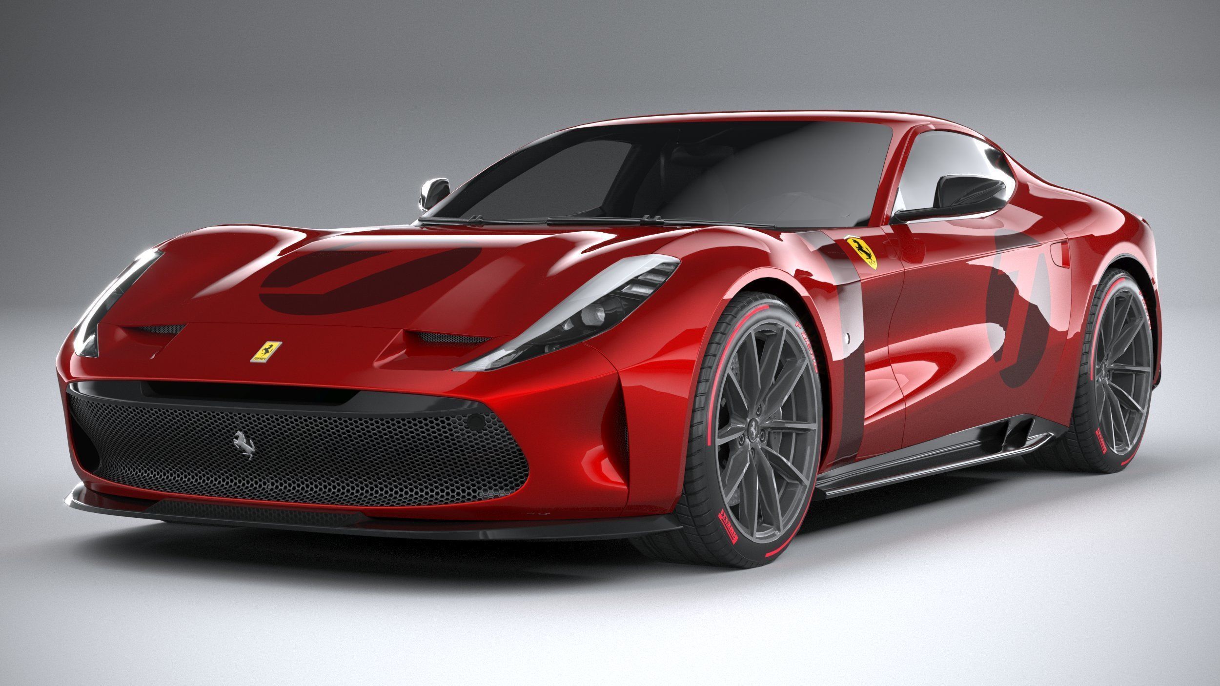 Ferrari Omologata 2020 LowPoly 3D model_2