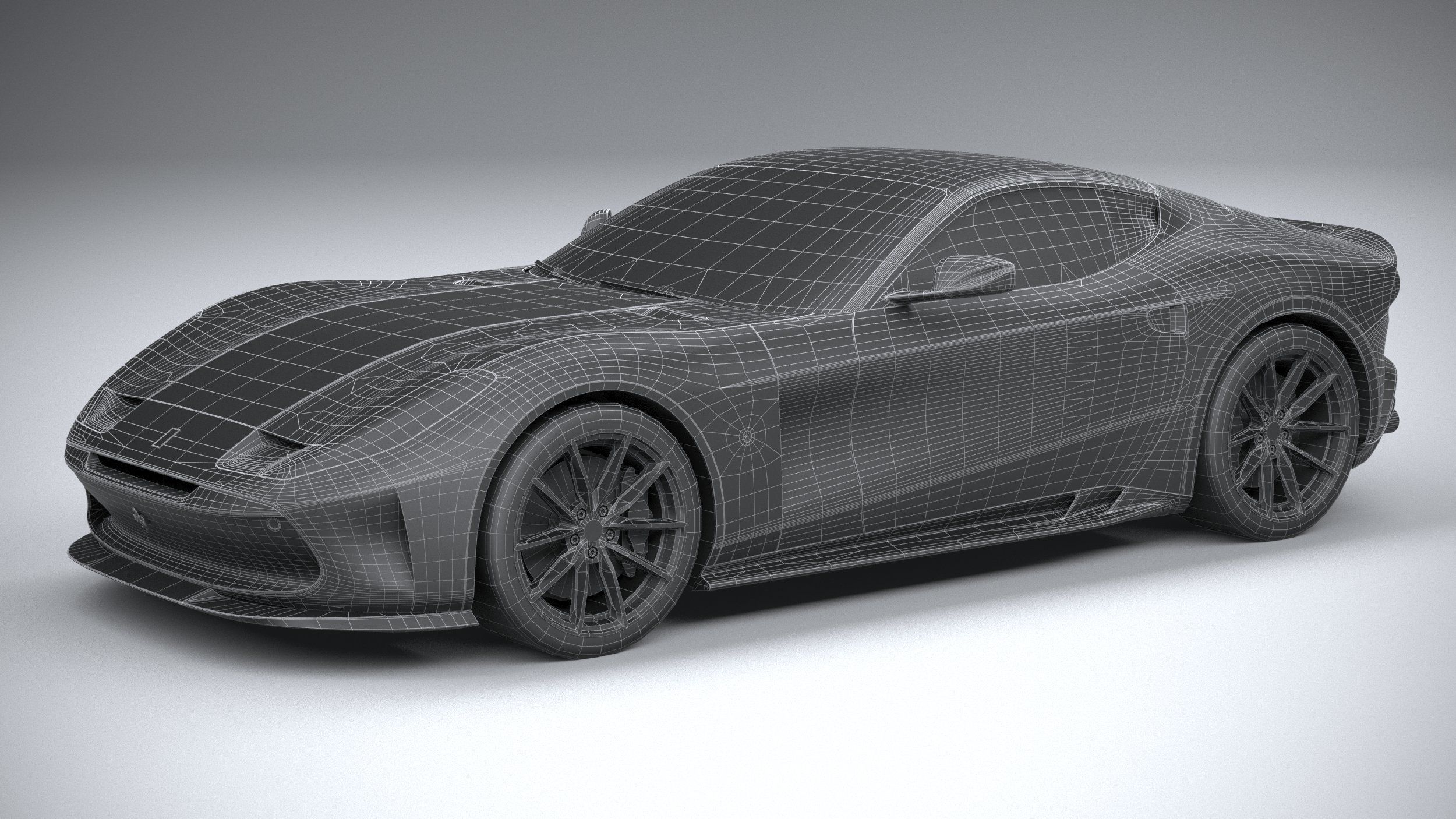 Ferrari Omologata 2020 LowPoly 3D model_29