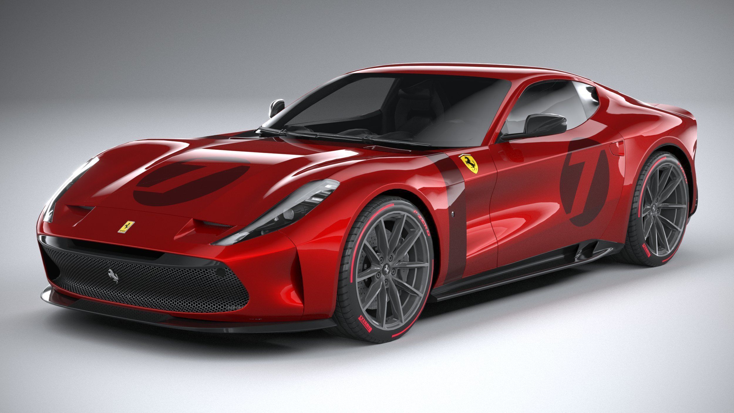 Ferrari Omologata 2020 LowPoly 3D model_1