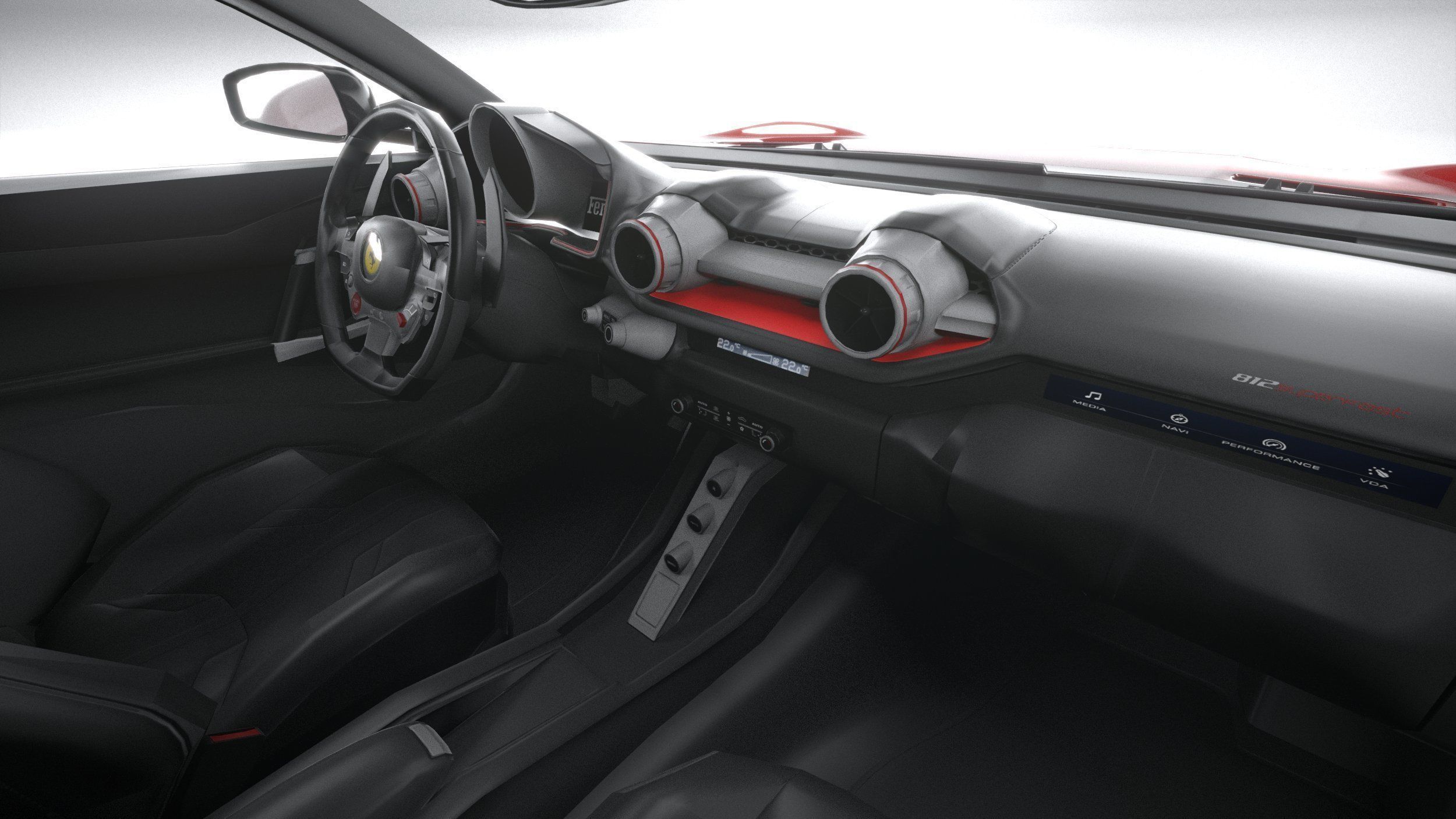 Ferrari Omologata 2020 LowPoly 3D model_26