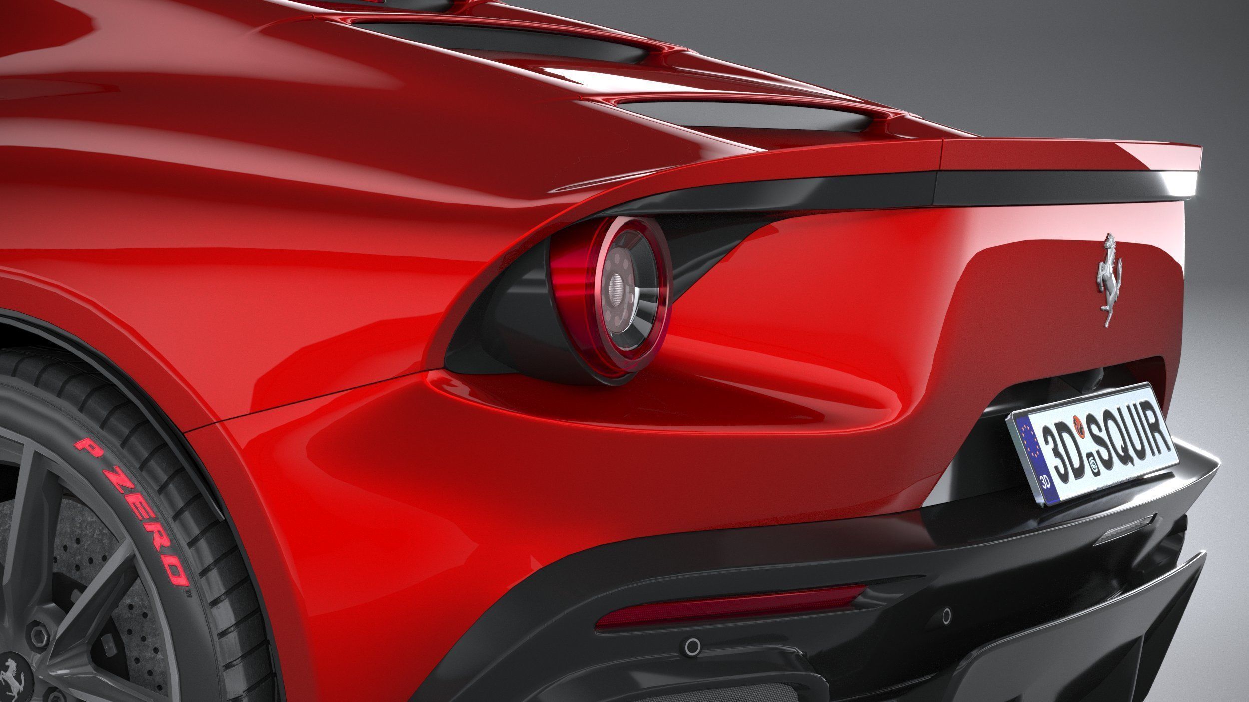 Ferrari Omologata 2020 LowPoly 3D model_6