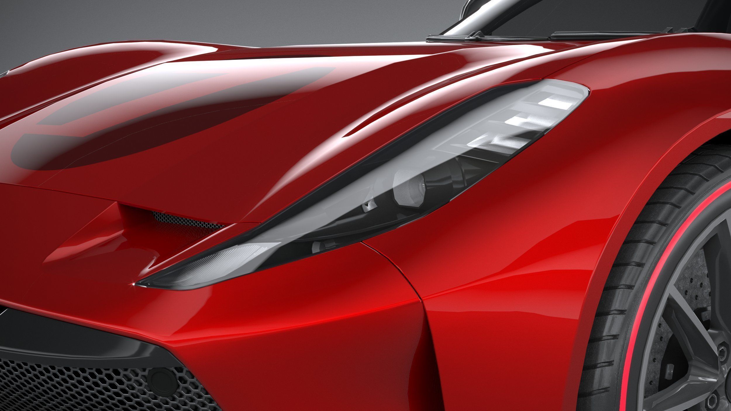 Ferrari Omologata 2020 LowPoly 3D model_14