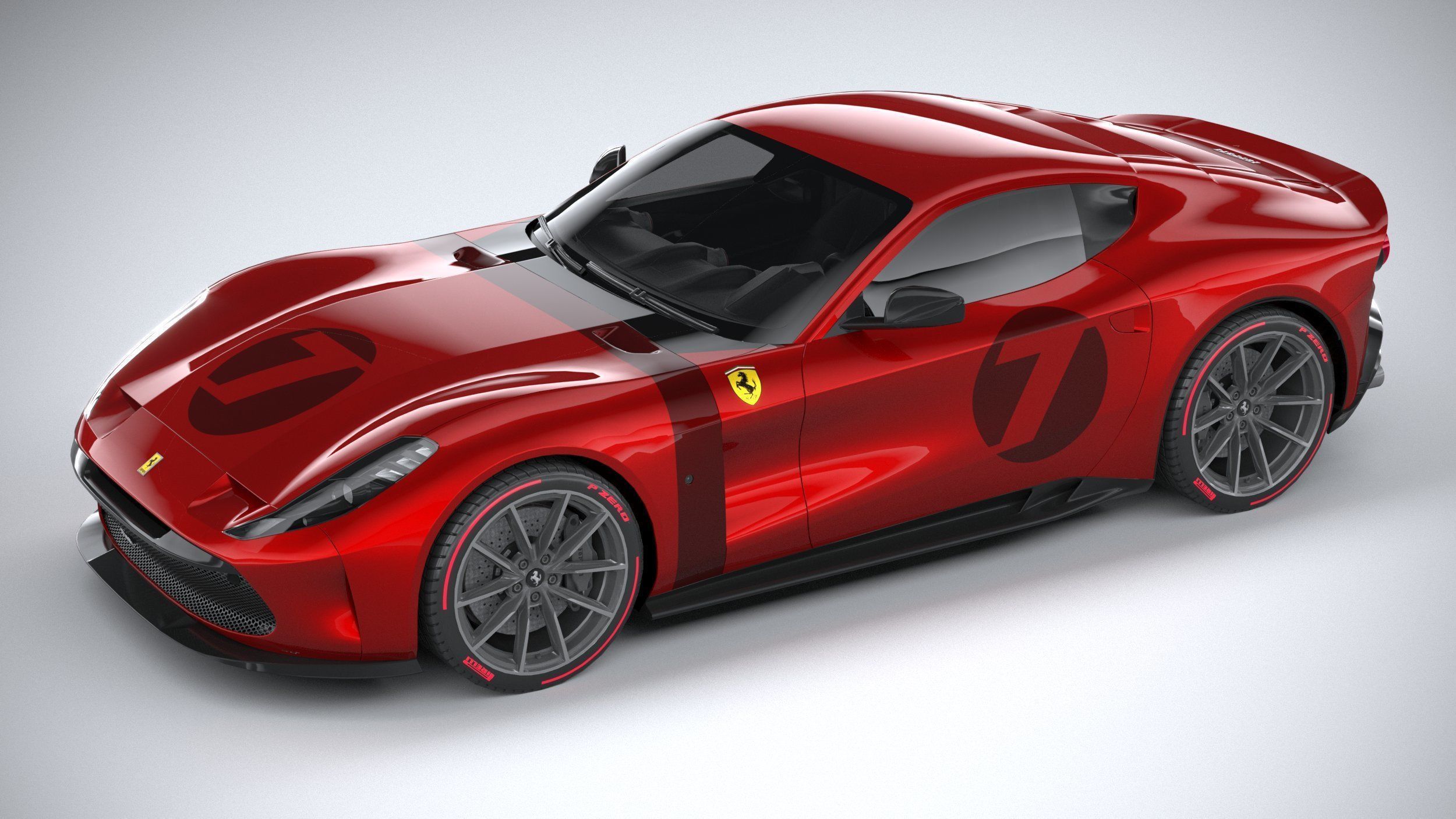 Ferrari Omologata 2020 LowPoly 3D model_7