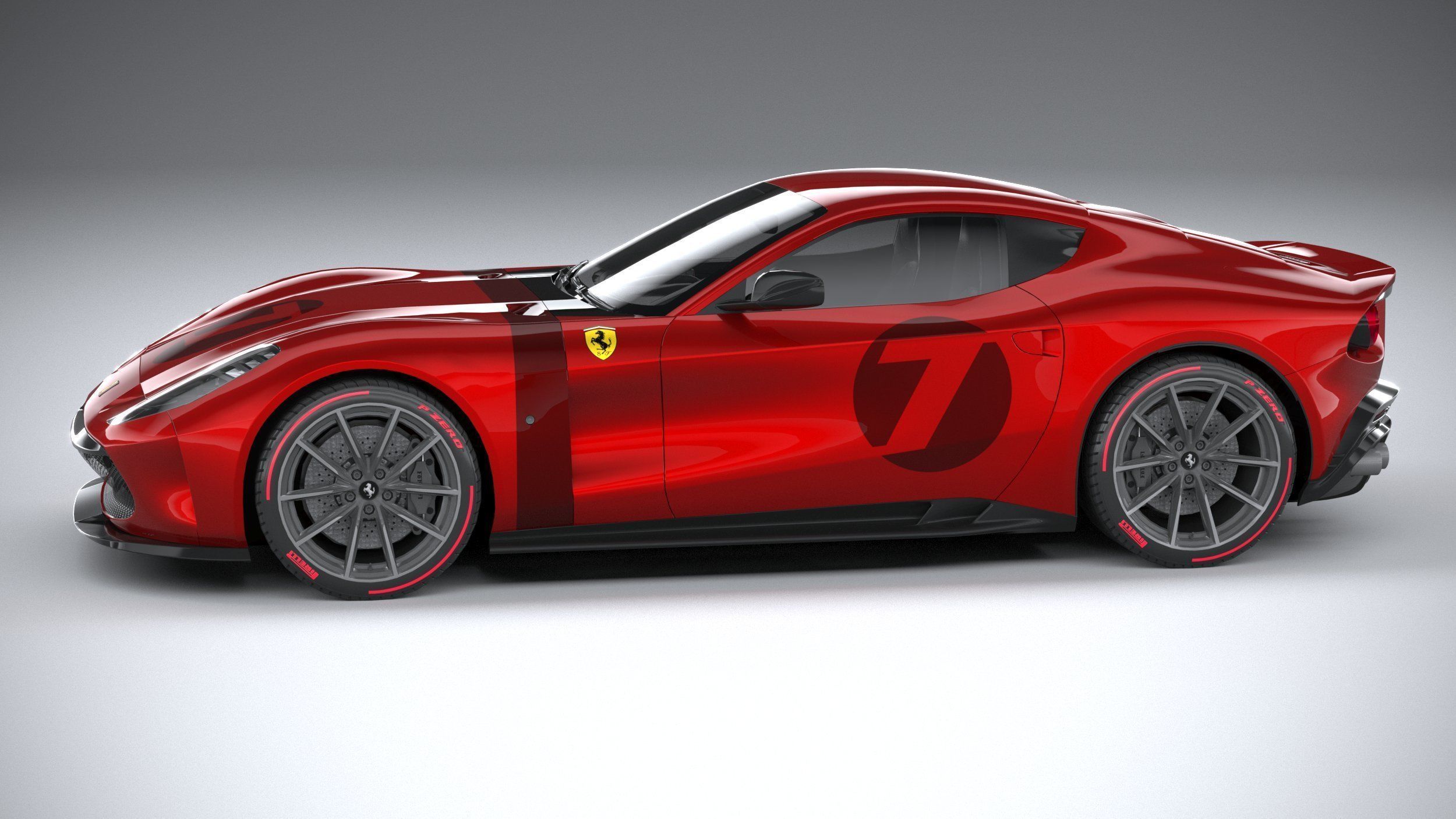 Ferrari Omologata 2020 LowPoly 3D model_8