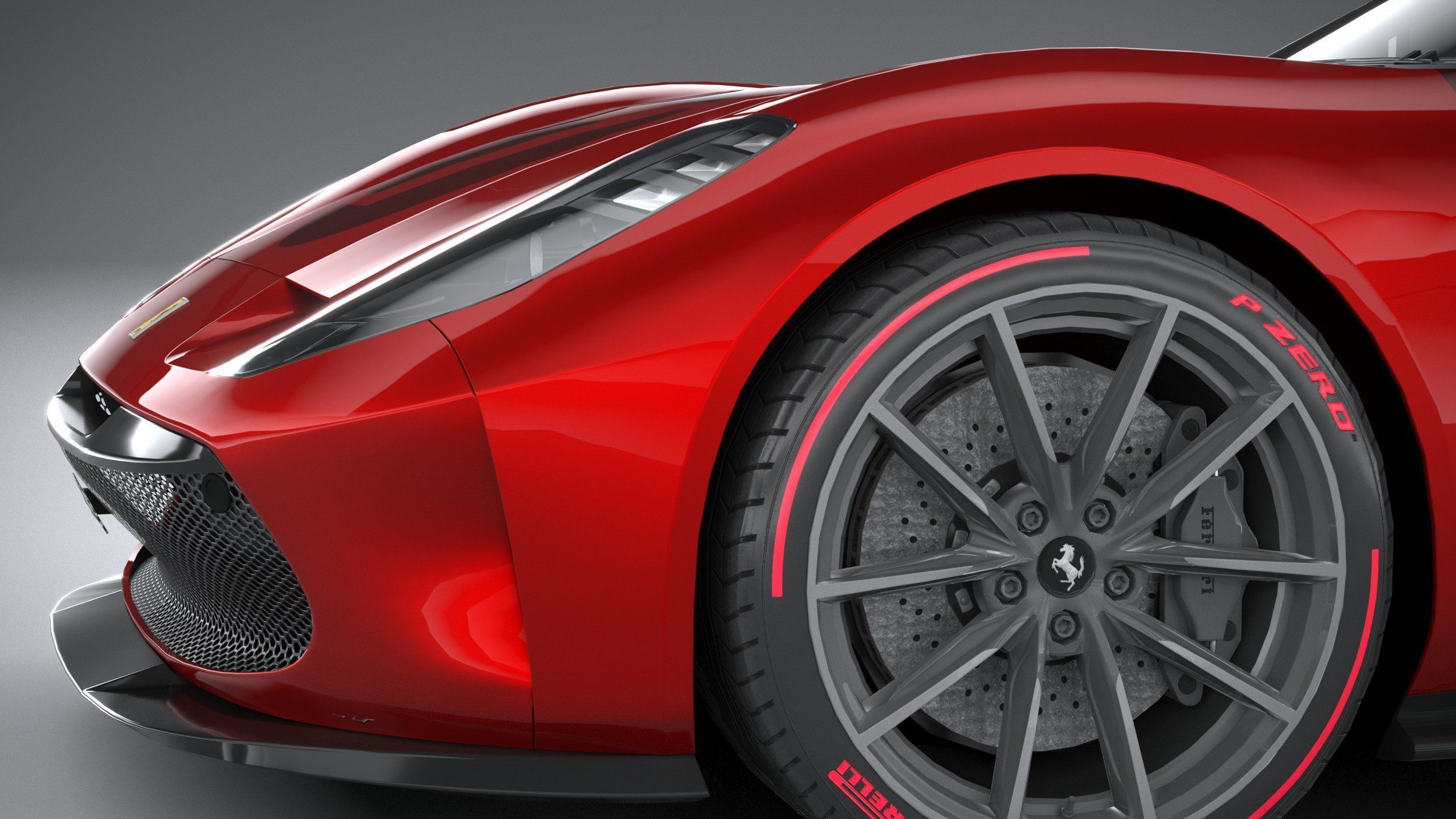 Ferrari Omologata 2020 LowPoly 3D model_3