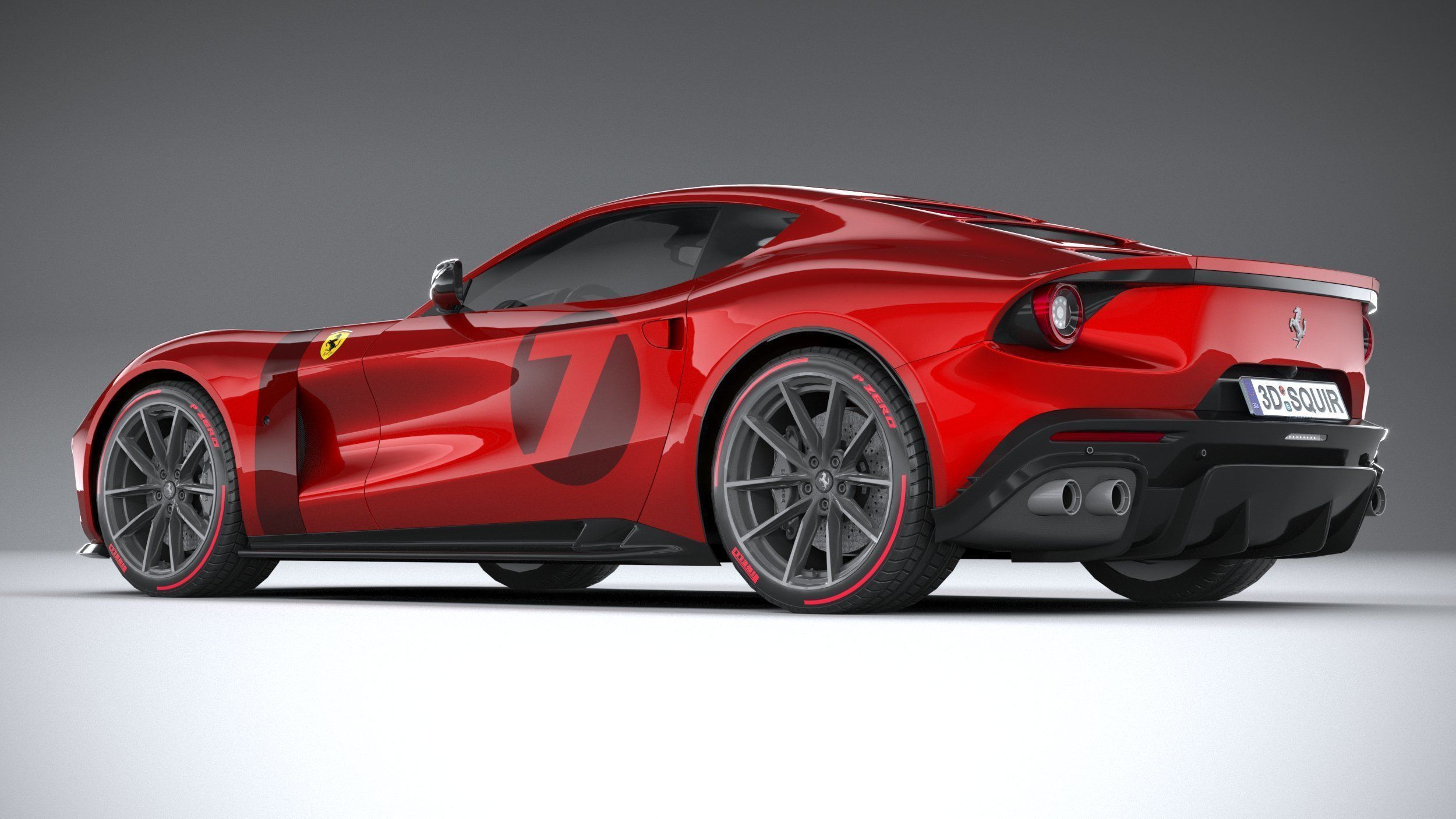 Ferrari Omologata 2020 LowPoly 3D model_5