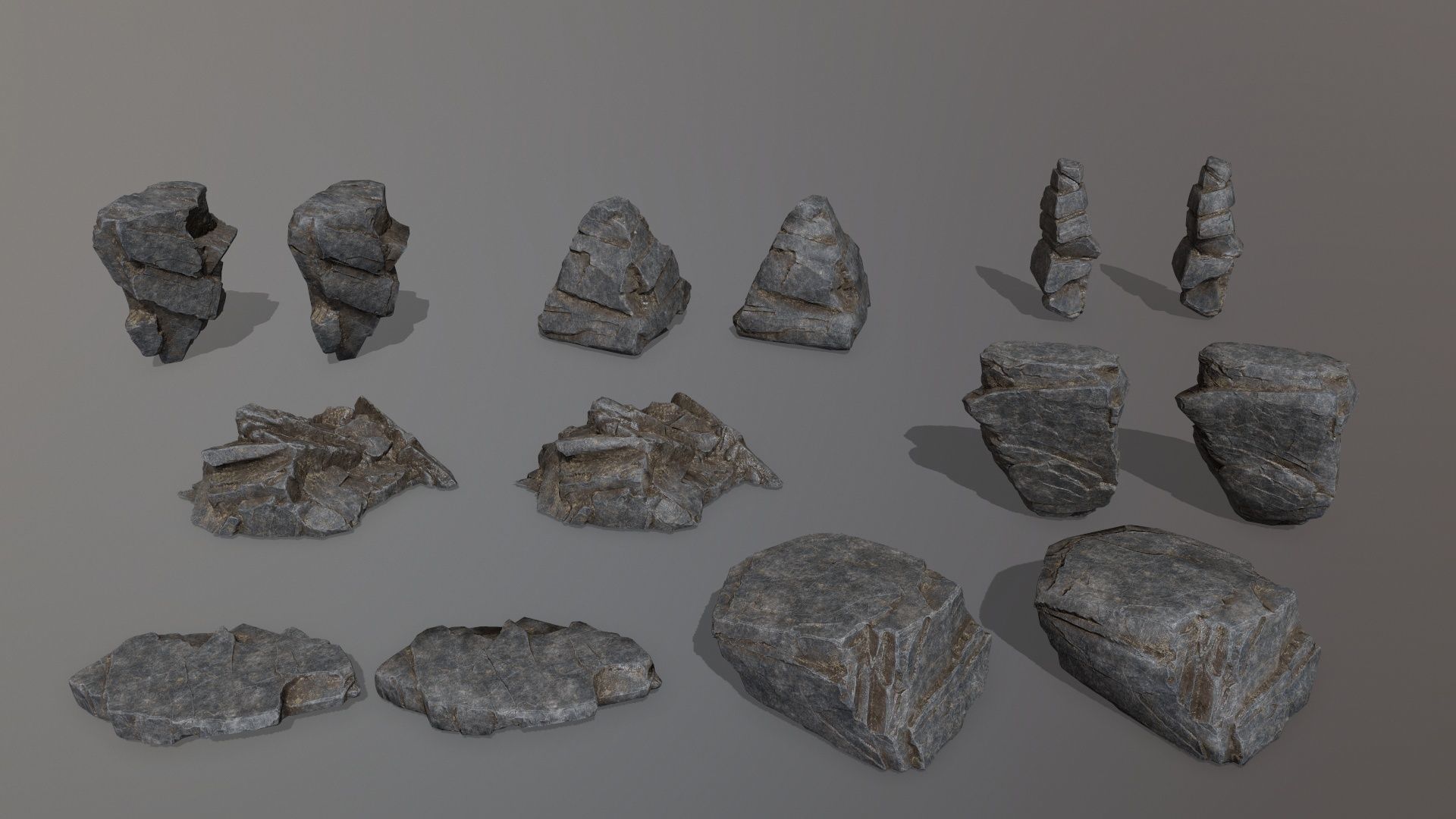 Rock Set mountain Low-poly 3D model_33