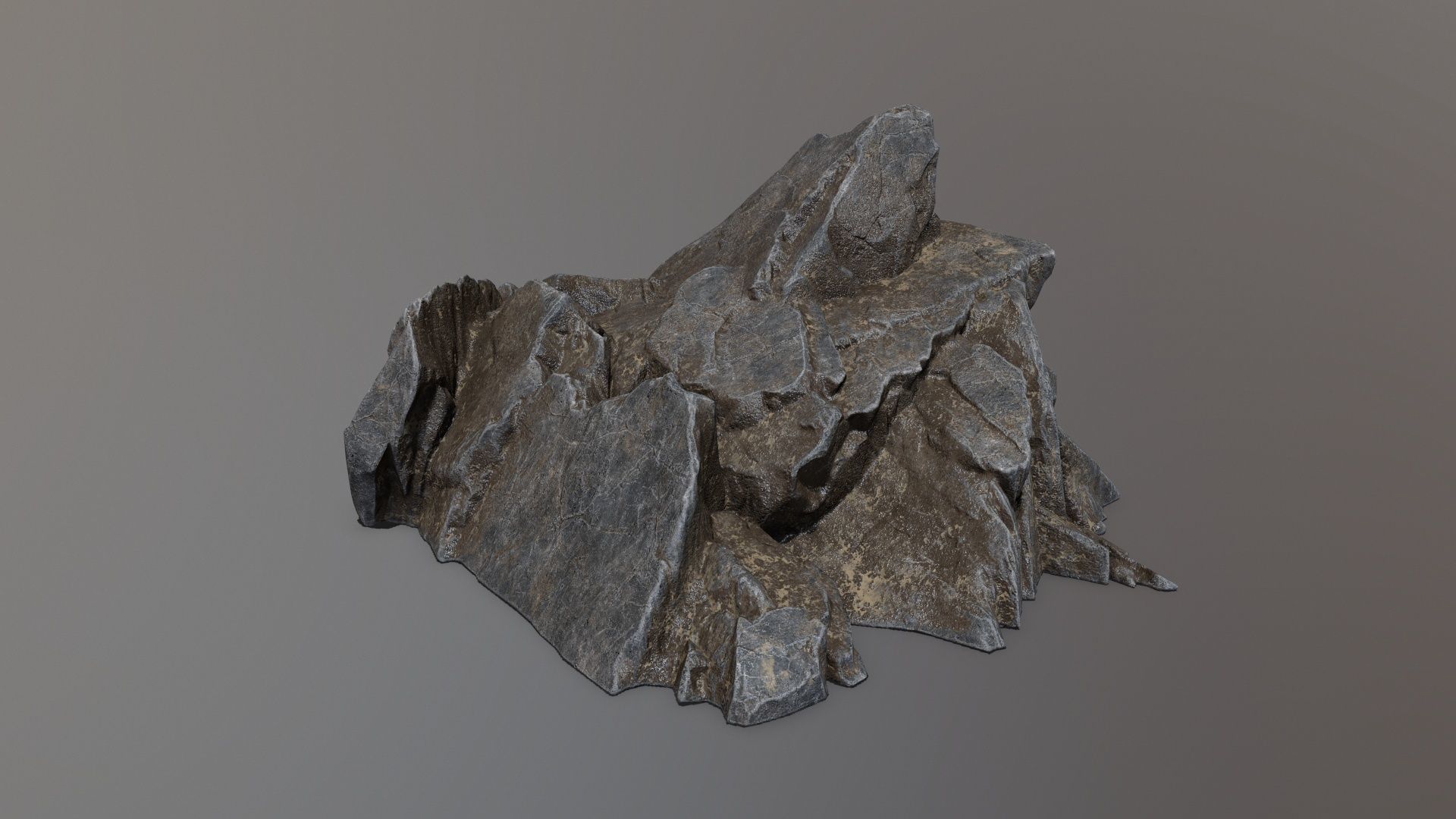 Rock Set mountain Low-poly 3D model_4