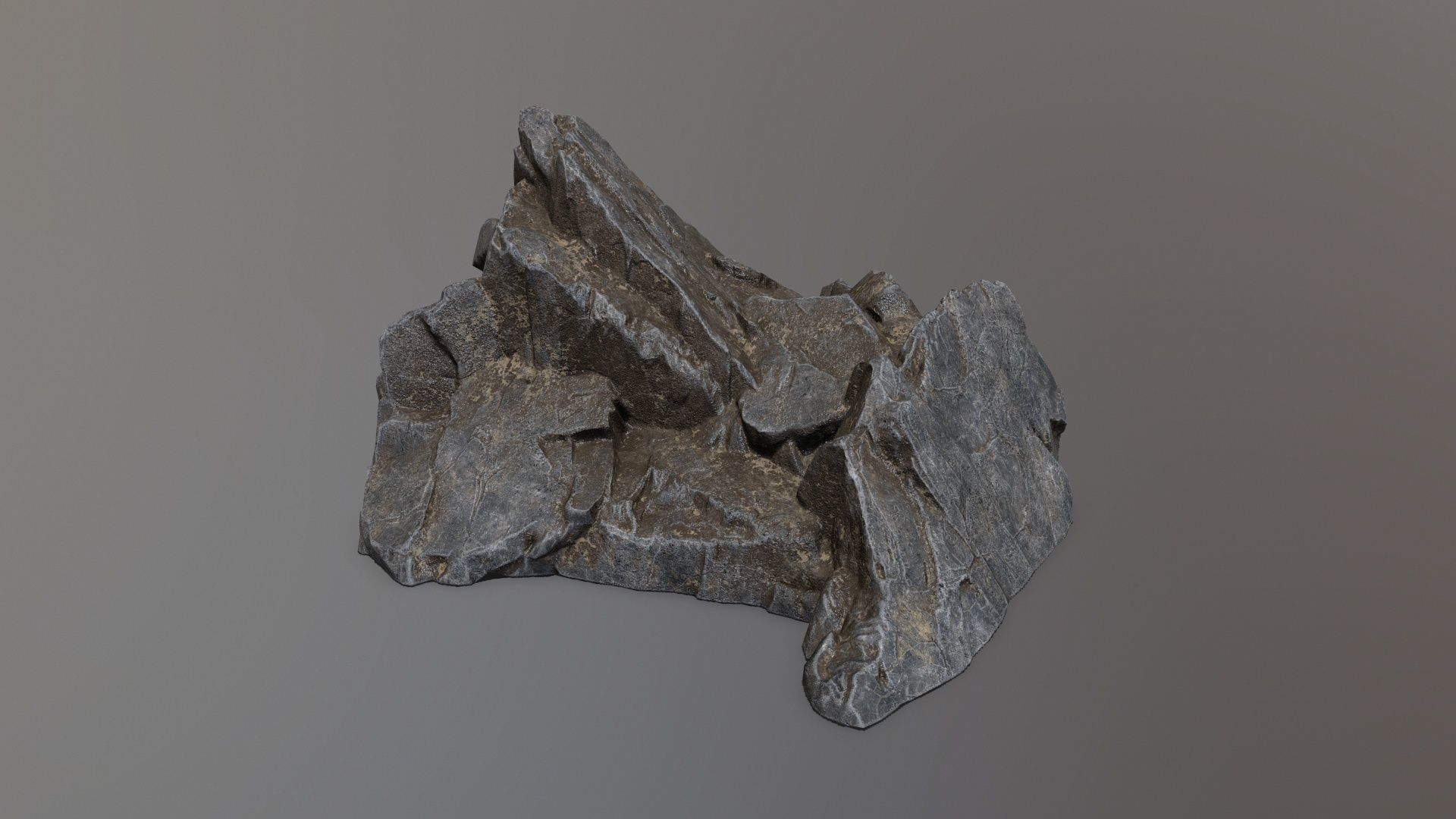 Rock Set mountain Low-poly 3D model_2