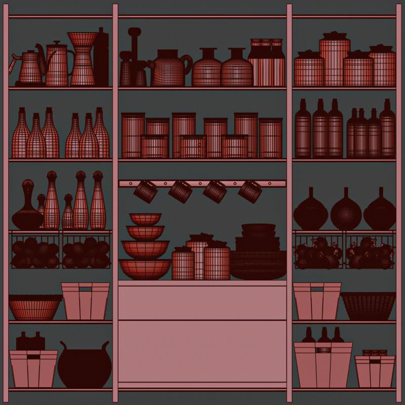 kitchen accessories012-pantry 3D model_4