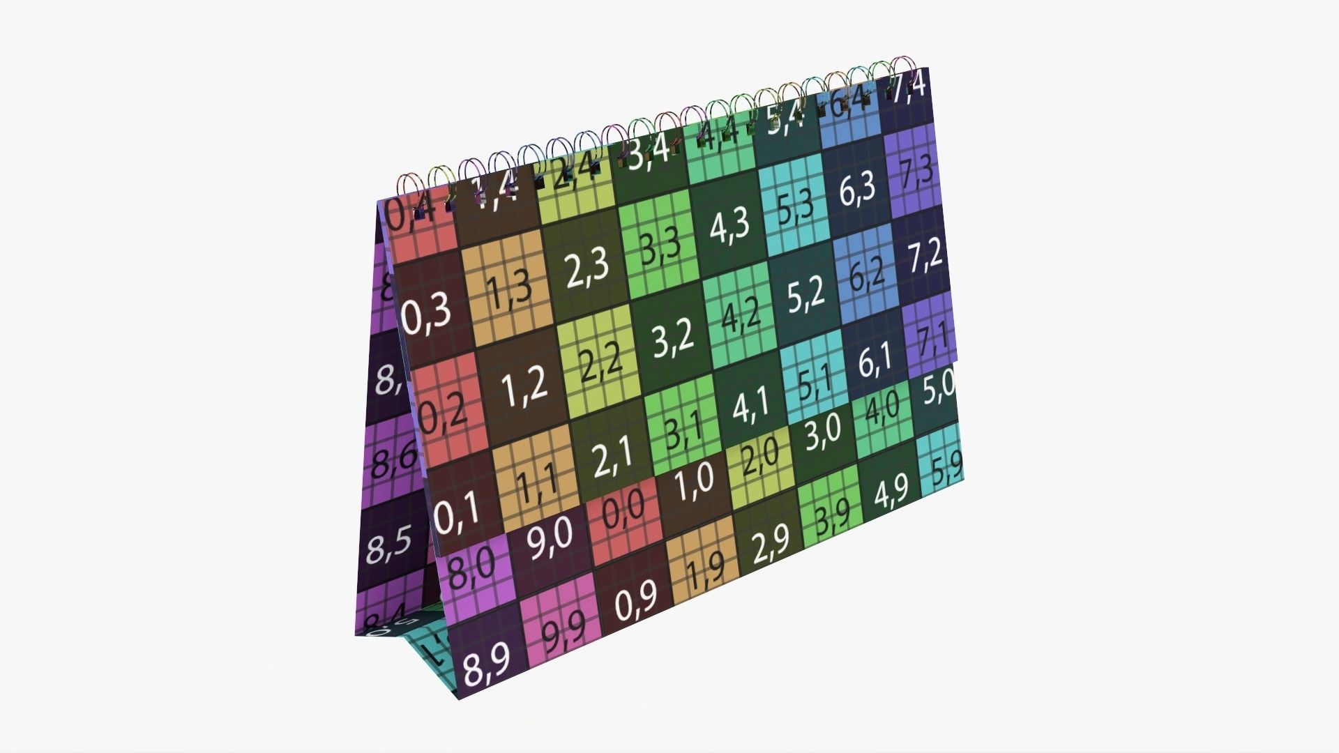 Desk calendar flip-top mockup 01 3D model_12