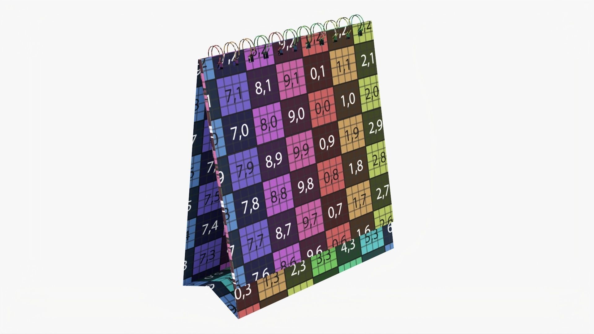 Desk calendar flip-top mockup 02 3D model_12