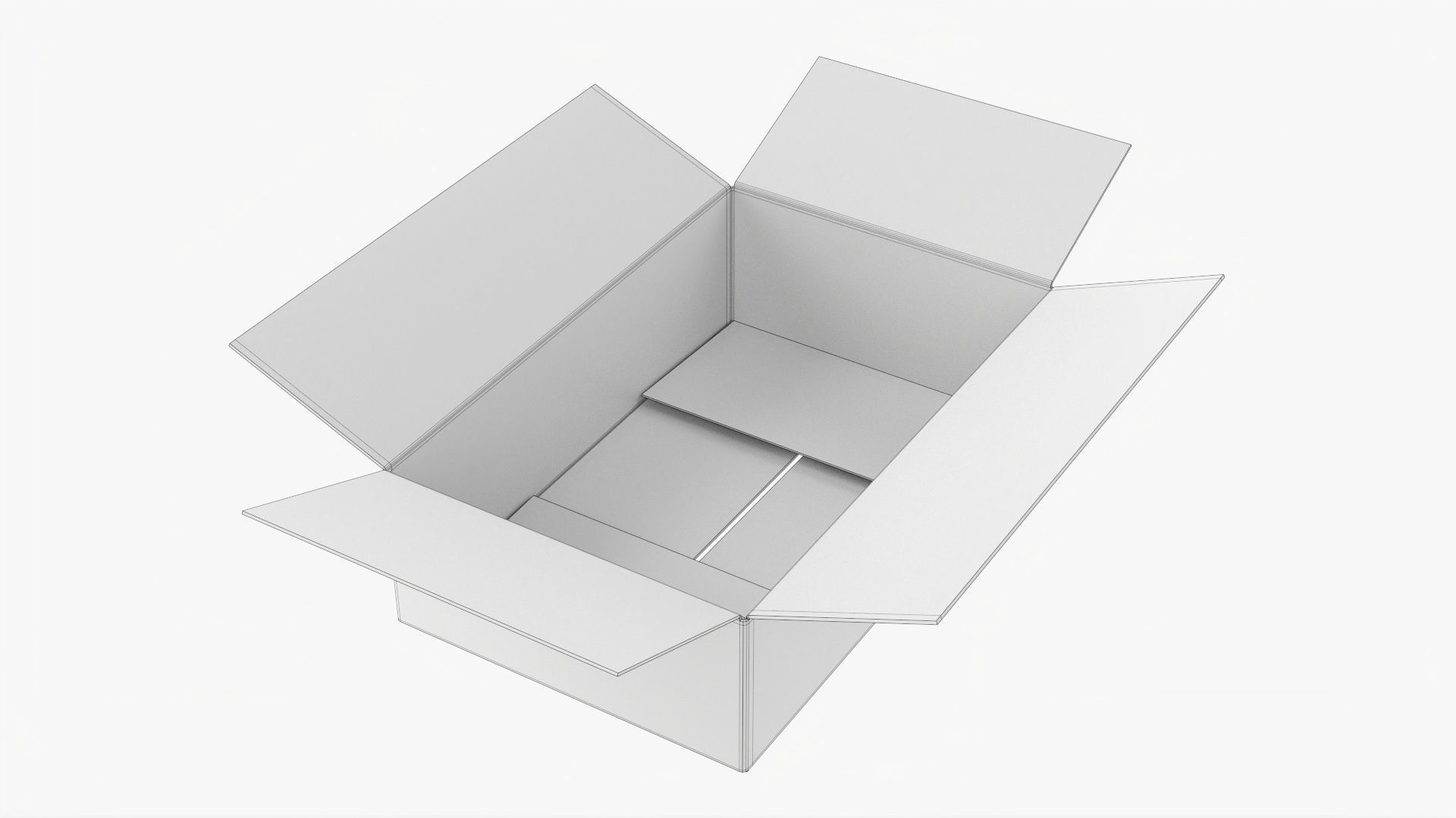 Cardboard box open mockup 01 3D model_6