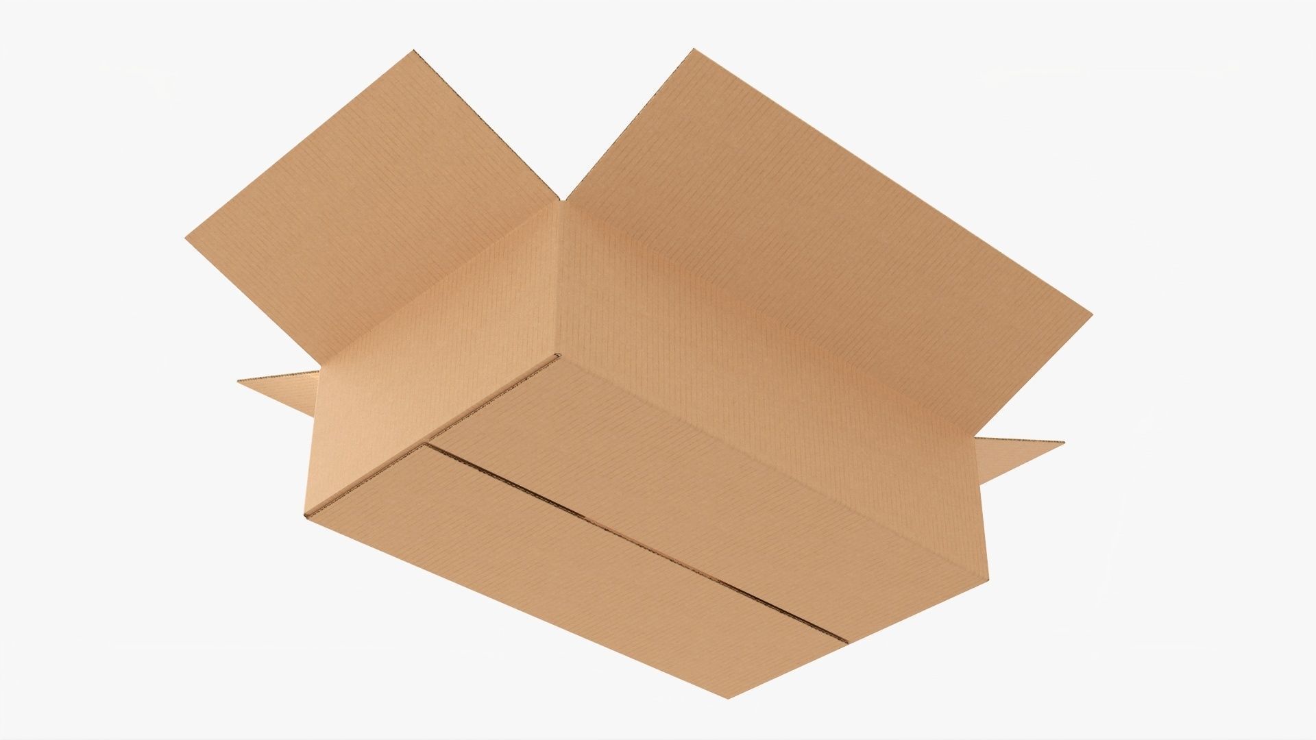 Cardboard box open mockup 01 3D model_2